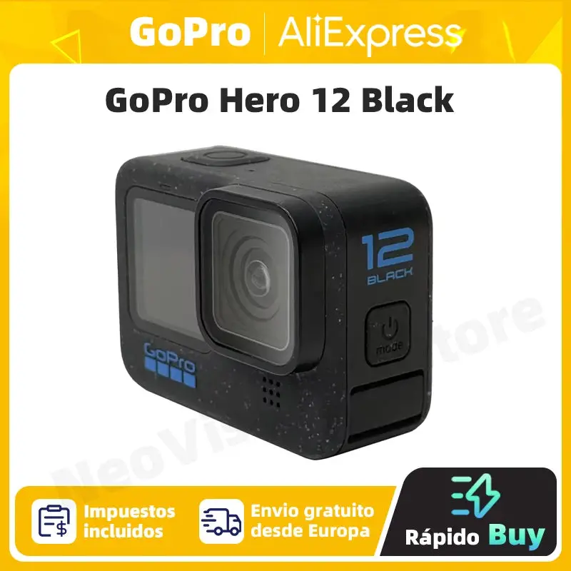 【Eu Stock】Gopro Hero12 Black Action Camera Hypersmooth6.0 5.3K60fps Video 27Mp Go Pro12 Helmet Sport Camera 1