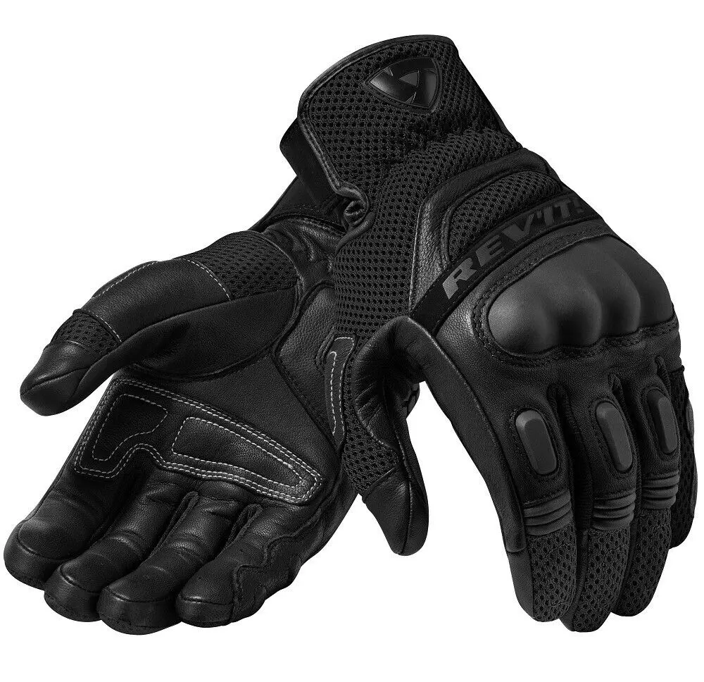 Revit Dirt 3 Mens Leather Gloves Black Motorbike Gants Moto Gp Off Road Racing Guantes For Men Touring Black Grey 1