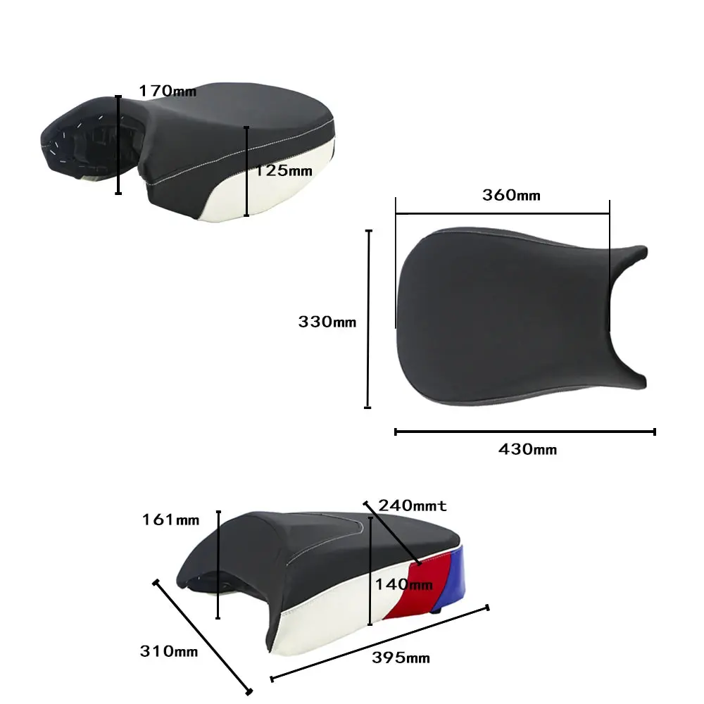 Motorcycle Front Rear Seat Pillion Cushion For Bmw R1200gs R1200 Gs Adventure R1250gs R 1250Gs Gsa Passenger Saddle Seat Cover 6