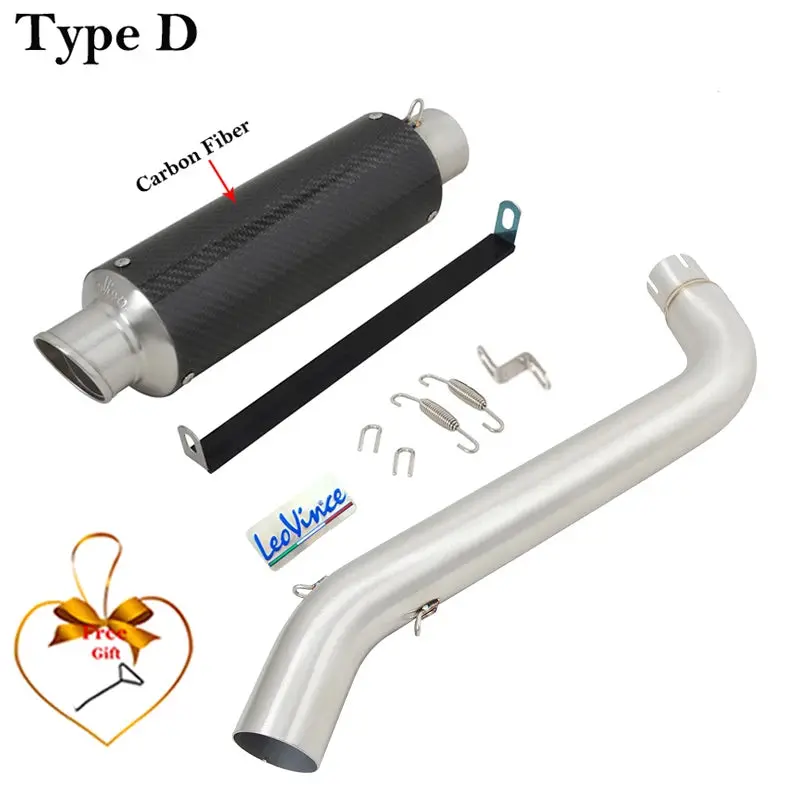 For Voge Ds525x Ds 525X 2023 2024 Motorcycle Exhaust Leovince Escape Systems Modify Mid Link Pipe Carbon Fiber Muffler Db Killer 4