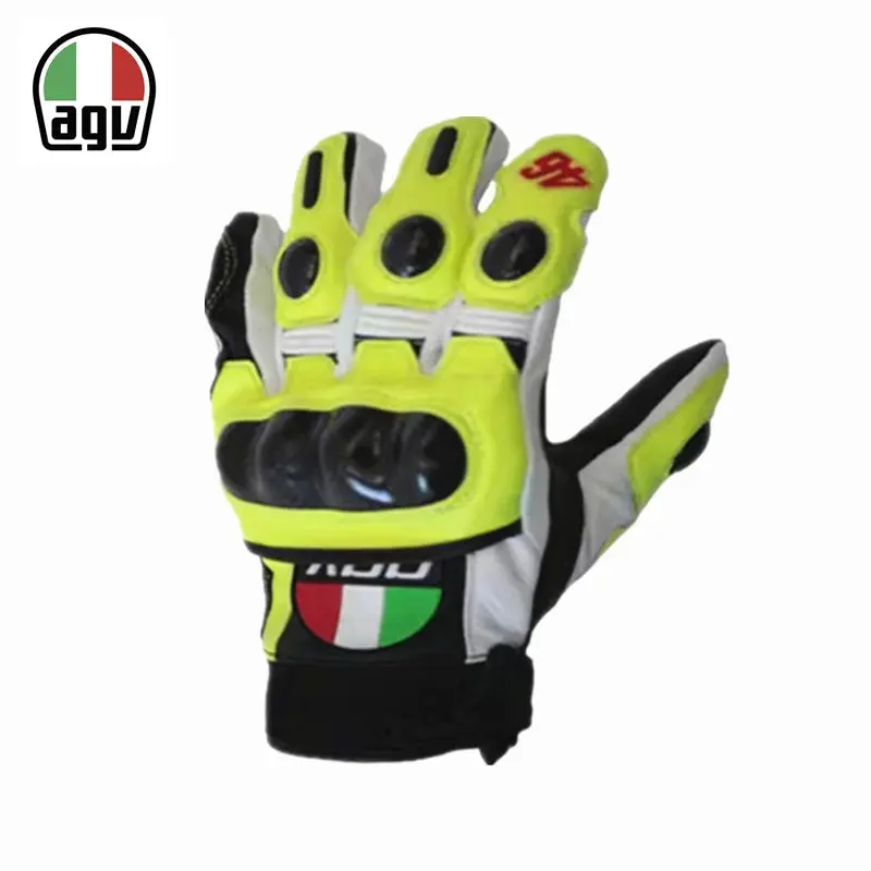 Agv Carbon Fiber Motorcycle Riding Gloves Heavy Locomotive Racing Leather Fall Resistant Gloves Comfortable Cycling Equipment 8