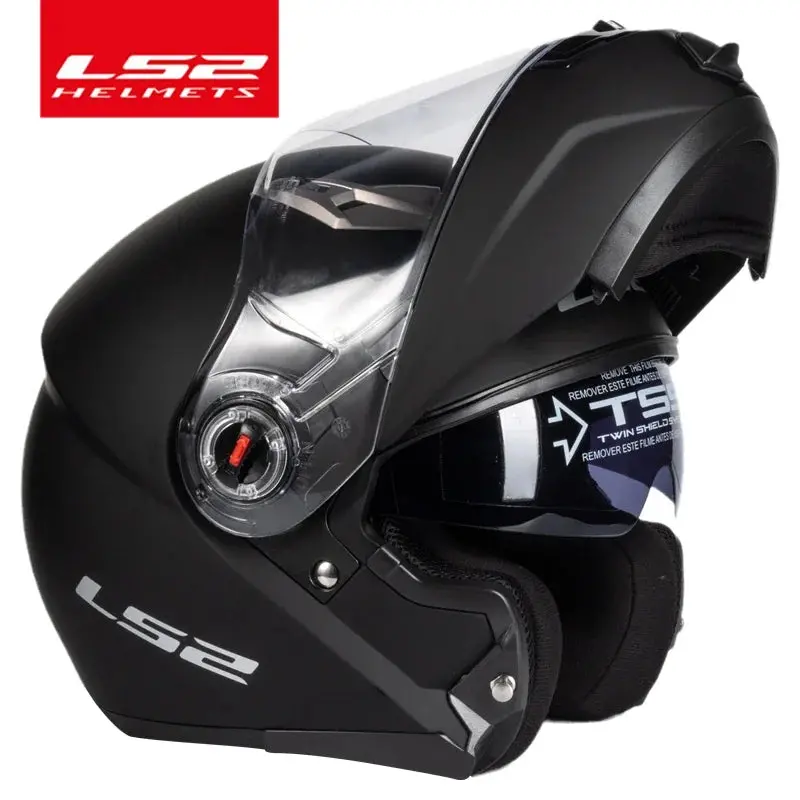 LS2 FF370 Flip-Up Motorcycle Helmet – Premium Modular Helmet Featuring Quick-Release Dual Visor System and Integrated UV-Protective Sun Visor - Image 3
