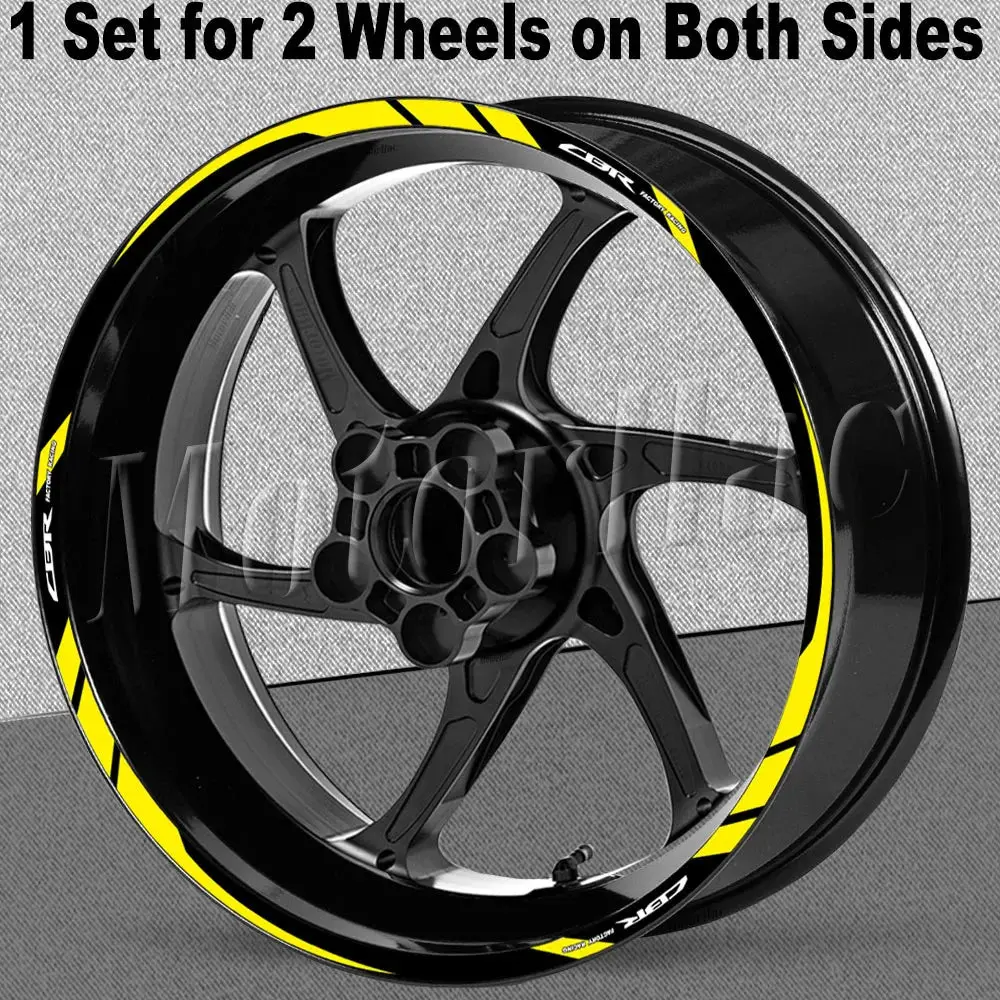 For Honda Cbr 400 600Rr 650R 1000Rr 250R 500R Cb650f Motorcycle Wheel Rim Sticker Decal Reflective Stripe Tape Accessories 11