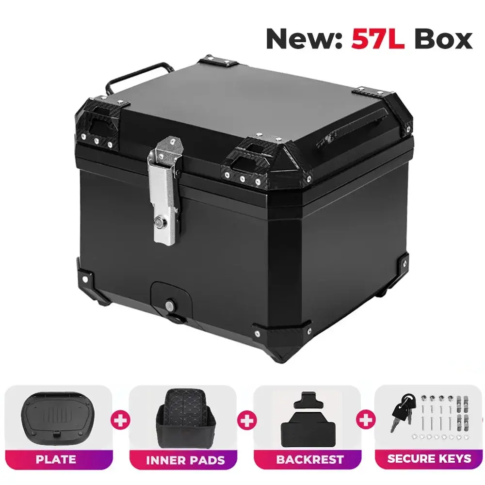 45L Motorcycle Helmet Box Universal Top Tail Rear Luggage Storage Tool Cases Lock For Bmw R1200gs R1250gs R1200gs 1200 Gs Lc Adv 2