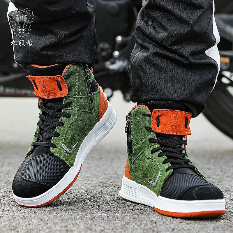 Motorcycle Rider Protective Boots Men's And Women's New Casual Breathable Sports Shoes Microfiber Motorcycle Shoes 6