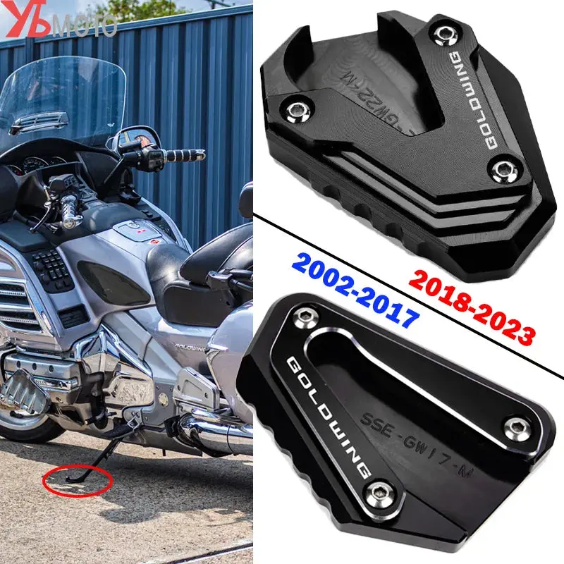 New Motorcycle Cnc Foot Support Extension Plate Side Stand Enlarge For Honda Goldwing 1800 2018-2023 Gold Wing Gl1800 2002-2017 1