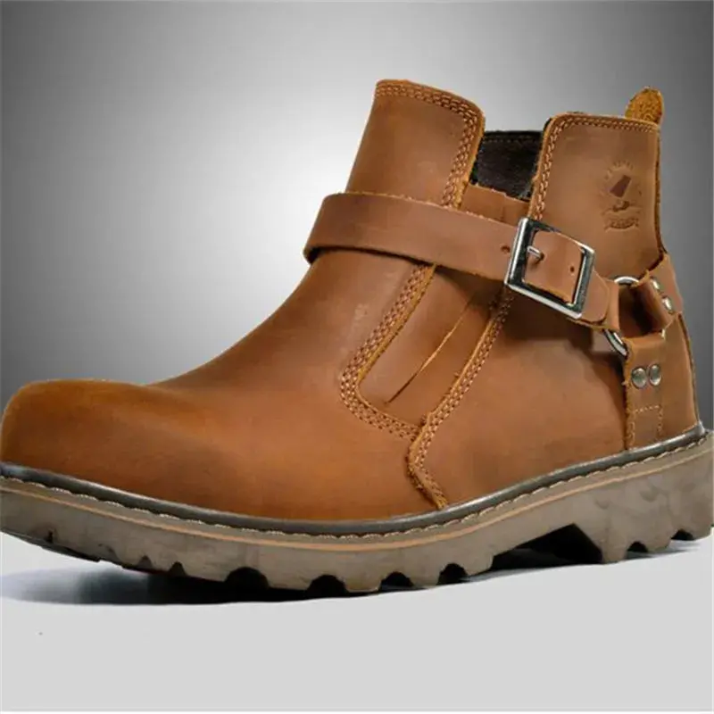 Waterproof Leather Motorcycle Boots Men Brown Motocross Street Riding Shoes Retro Motorcycle Protection Boots 4