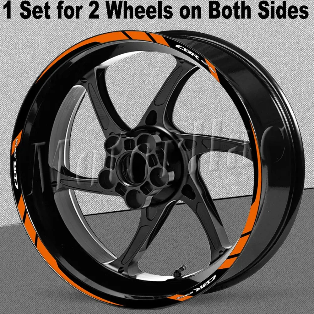 For Honda Cbr 400 600Rr 650R 1000Rr 250R 500R Cb650f Motorcycle Wheel Rim Sticker Decal Reflective Stripe Tape Accessories 15