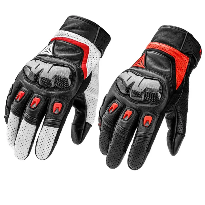 Motorcycle Leather Carbon Fiber Gloves Summer Winter Cross-Country Mountain Bike Motorcycle Gloves Riding Motorcycle Rider Glove 1