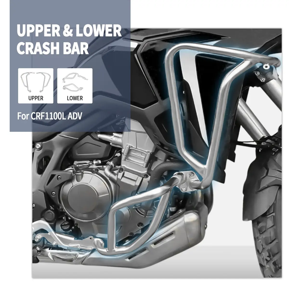 For Honda Crf1100l Crf 1100 L Africa Twin Adventure Sports Dct Adv 2020-2022 Crash Bar Uppe Lower Highway Engine Guard Bumper 1
