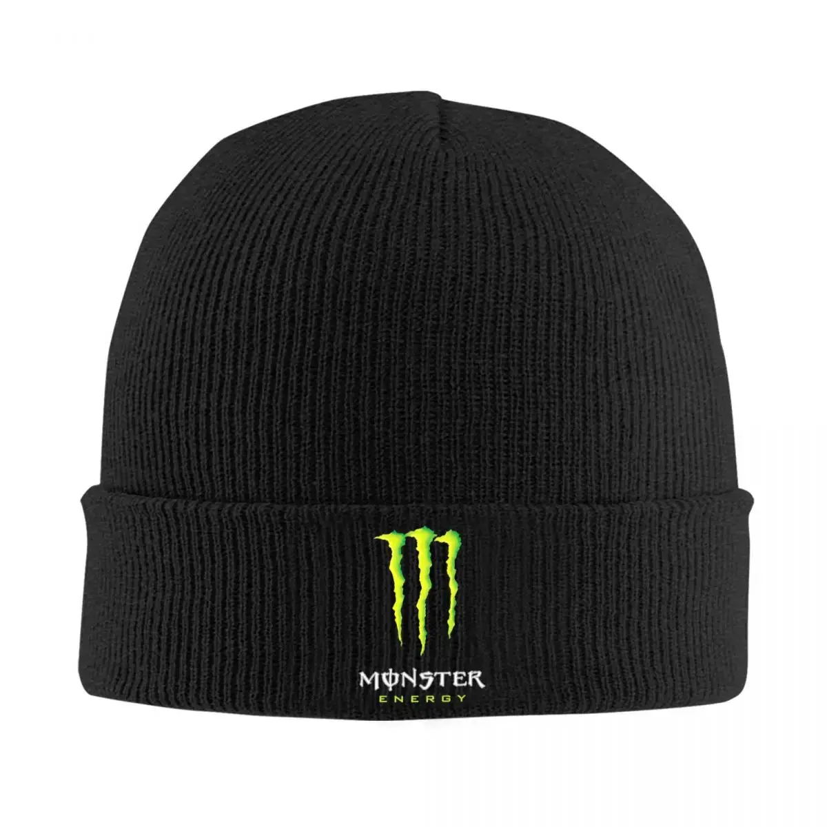 Monsters Racing E-Energy Sports Merch Winter Rib Knit Cuffed Beanie For Men Women Knitted Skull Cap Bonnet Knit Hat 1