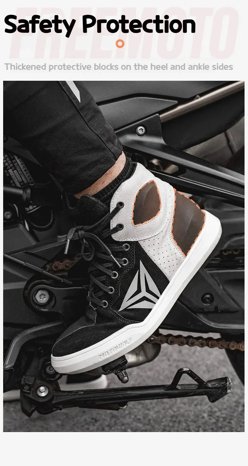 Motowolf Motorcycle Boots Summer Breathable Leather Ventilated Riding Shoes Retro Anti-Slip Off-Road Biker Shoes For Men Women 12