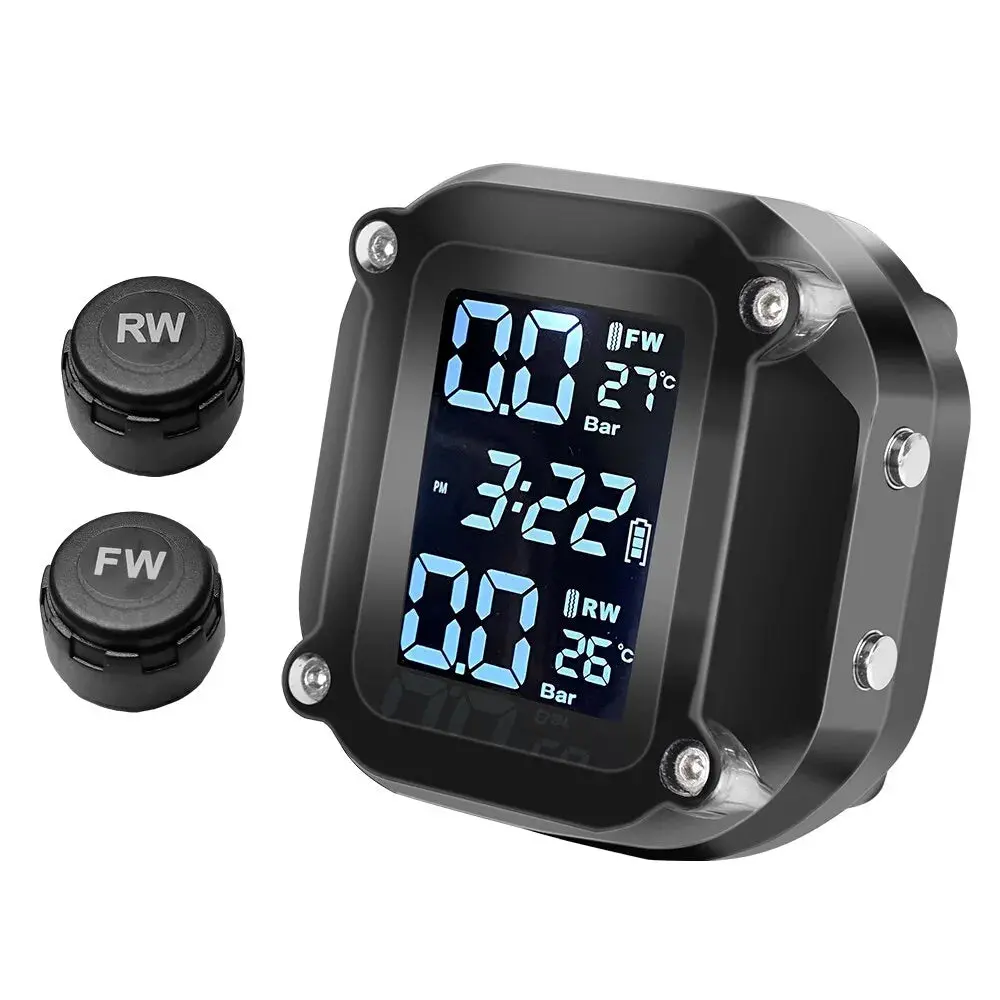 M5 Combination Motorcycle Tire Pressure Monitor Digital Display External Motorcycle Wireless Tire Pressure Detector 1