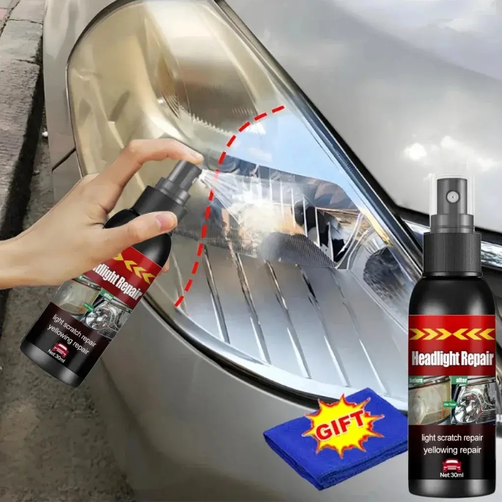 Car Headlight Restoration Fluid - Fast Remove Yellowing & Scratches, Restore Clarity & Shine, Enhance Night Driving Safety 1