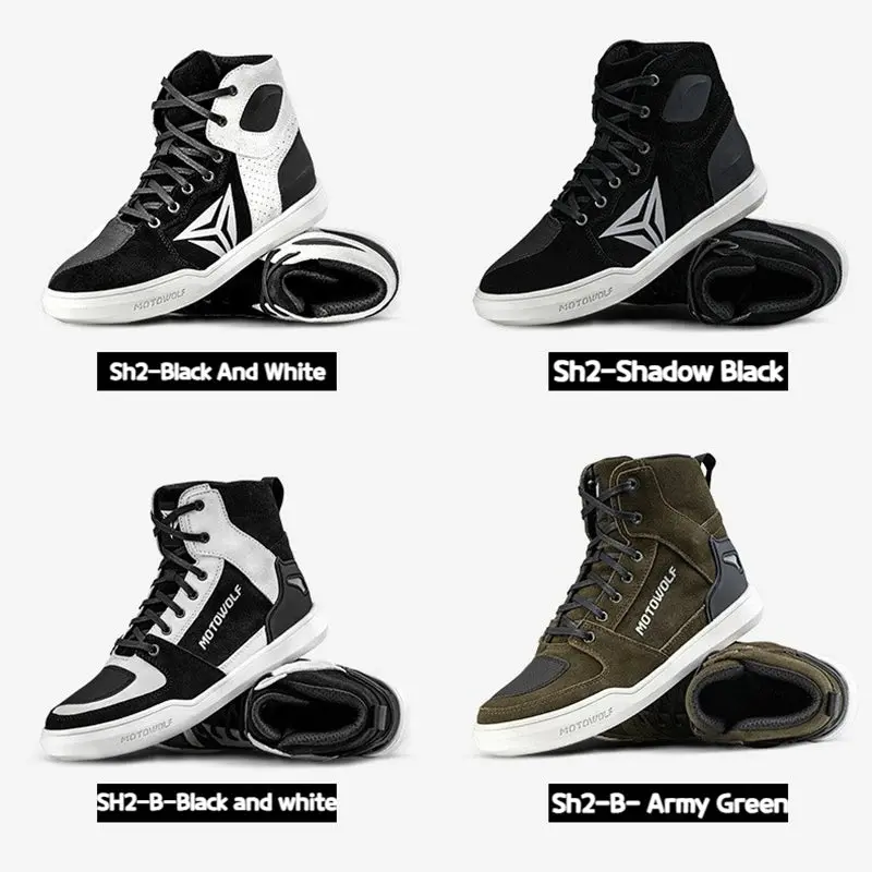 Motowolf Motorcycle Boots Summer Breathable Leather Ventilated Riding Shoes Retro Anti-Slip Off-Road Biker Shoes For Men Women 4