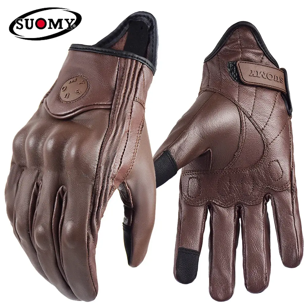 Yellow Vintage Leather Motorcycle Gloves – Touchscreen-Compatible, Retro Cafe Racer & Knight-Inspired Riding Gloves for Men and Women - Image 10