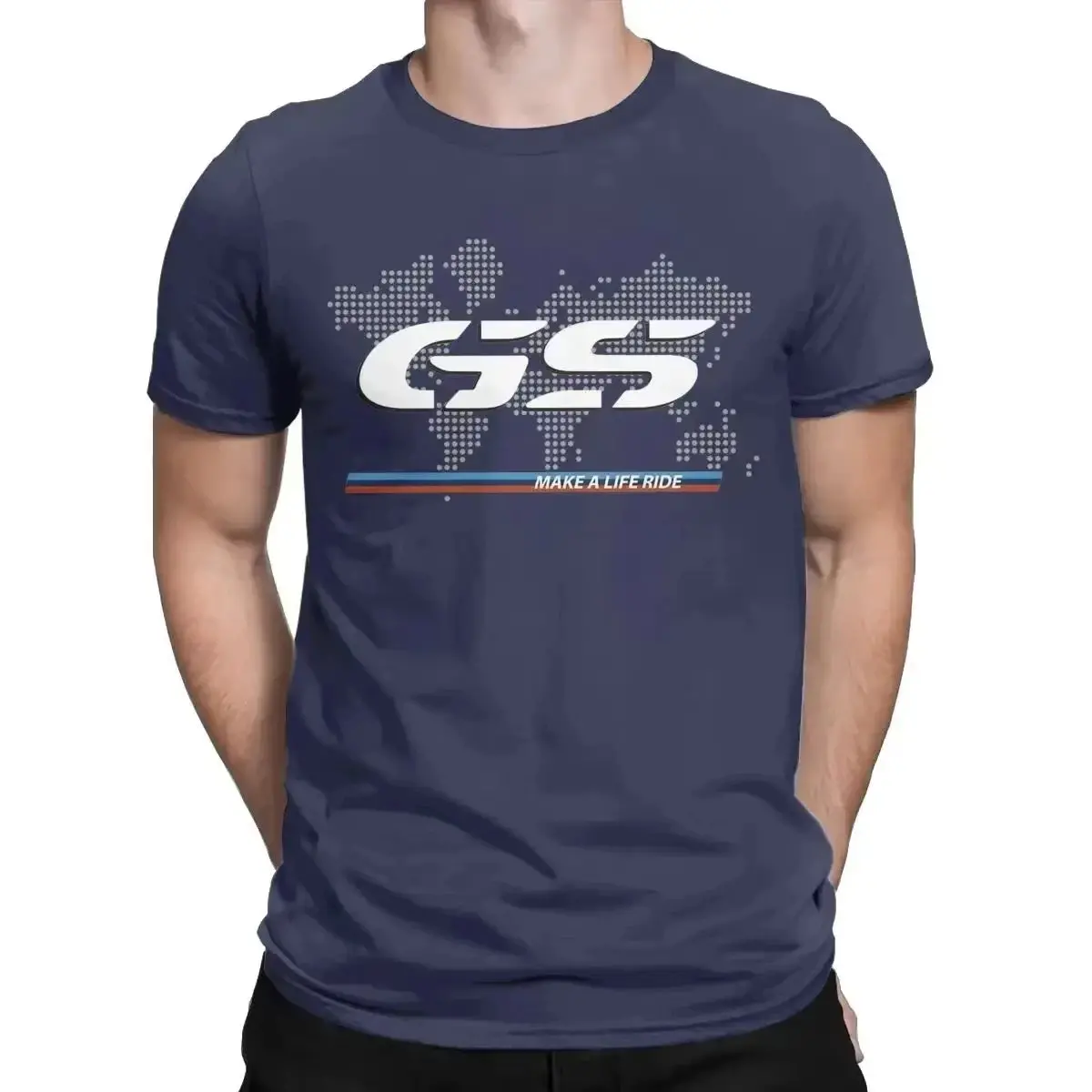 Premium unisex cotton t-shirt featuring bold R1250GS and R1200GS motorcycle design—crafted for BMW Motorrad fans, men and women alike.