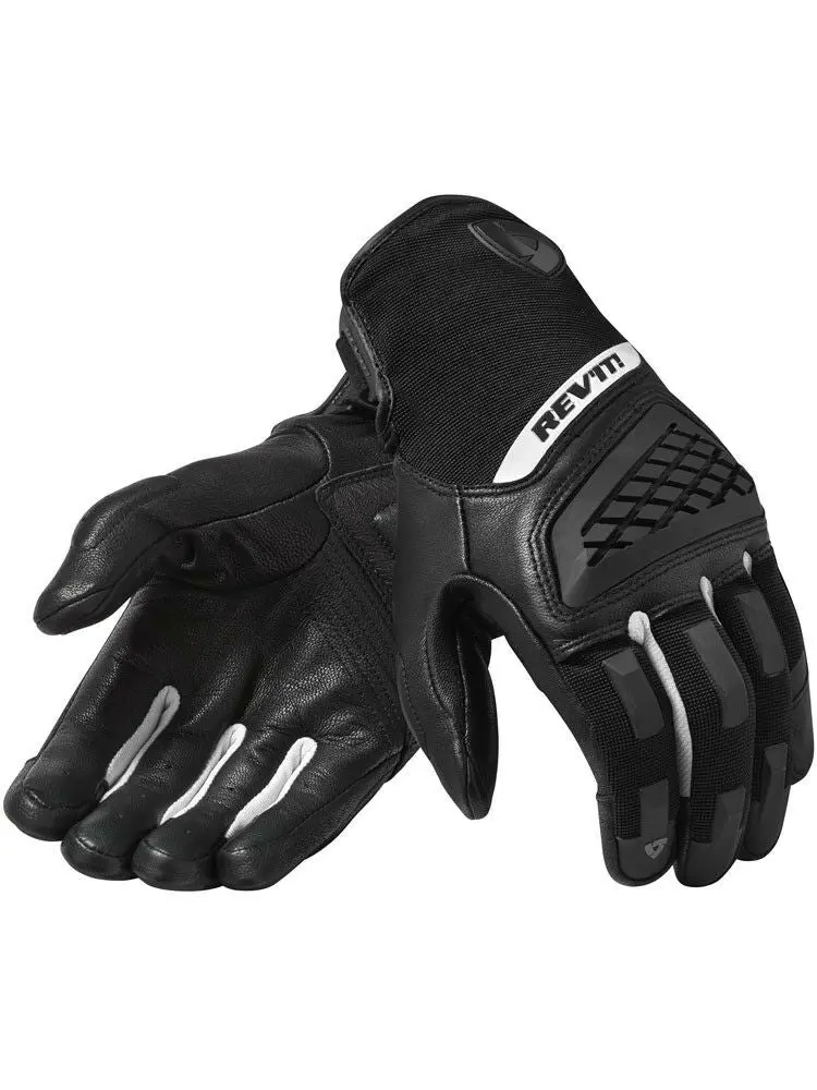 New Black/White Revit Neutron 3 Motorcycle Summer Racing Touch Screen Gloves Genuine Leather Motorbike Mx Atv Gloves 2