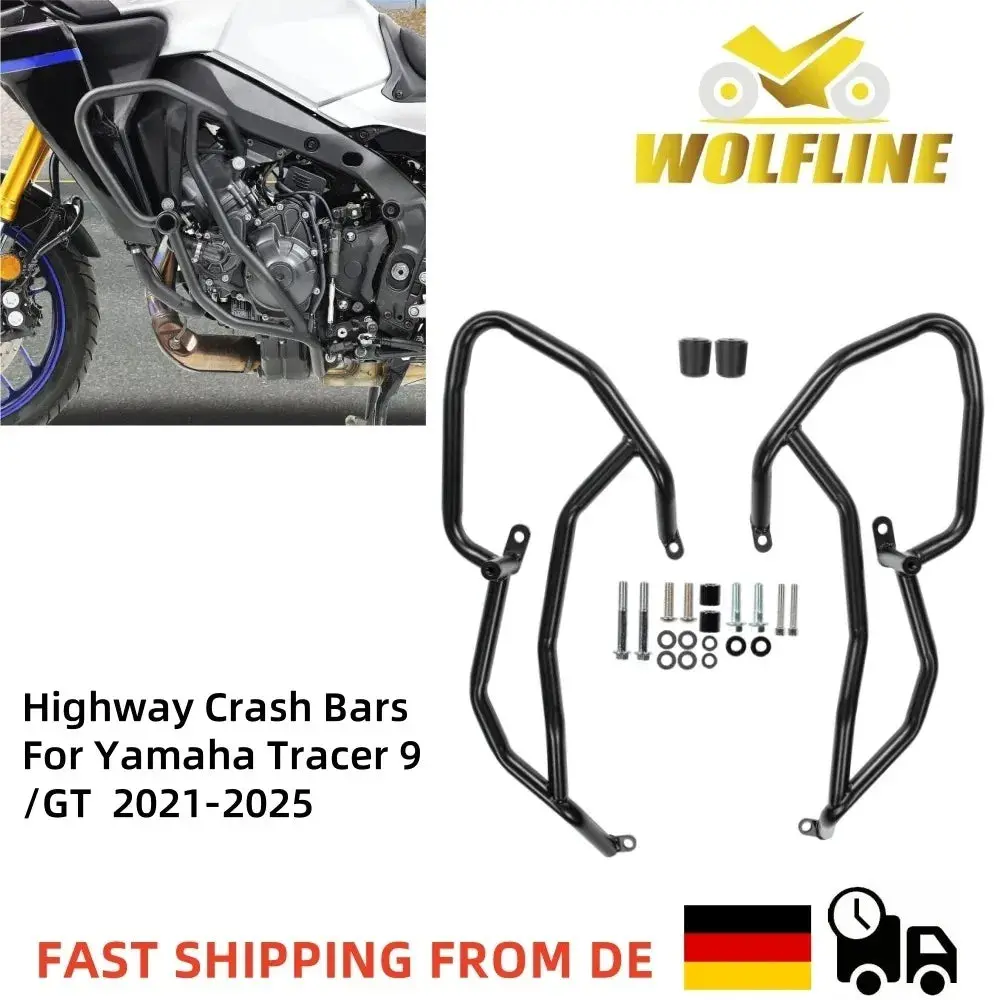 Wolfline For Yamaha Tracer 9 Engine Guard Bumper For Yamaha Gt Highway Crash Bars Frame Bumper Protection Bars 2021-2025 1
