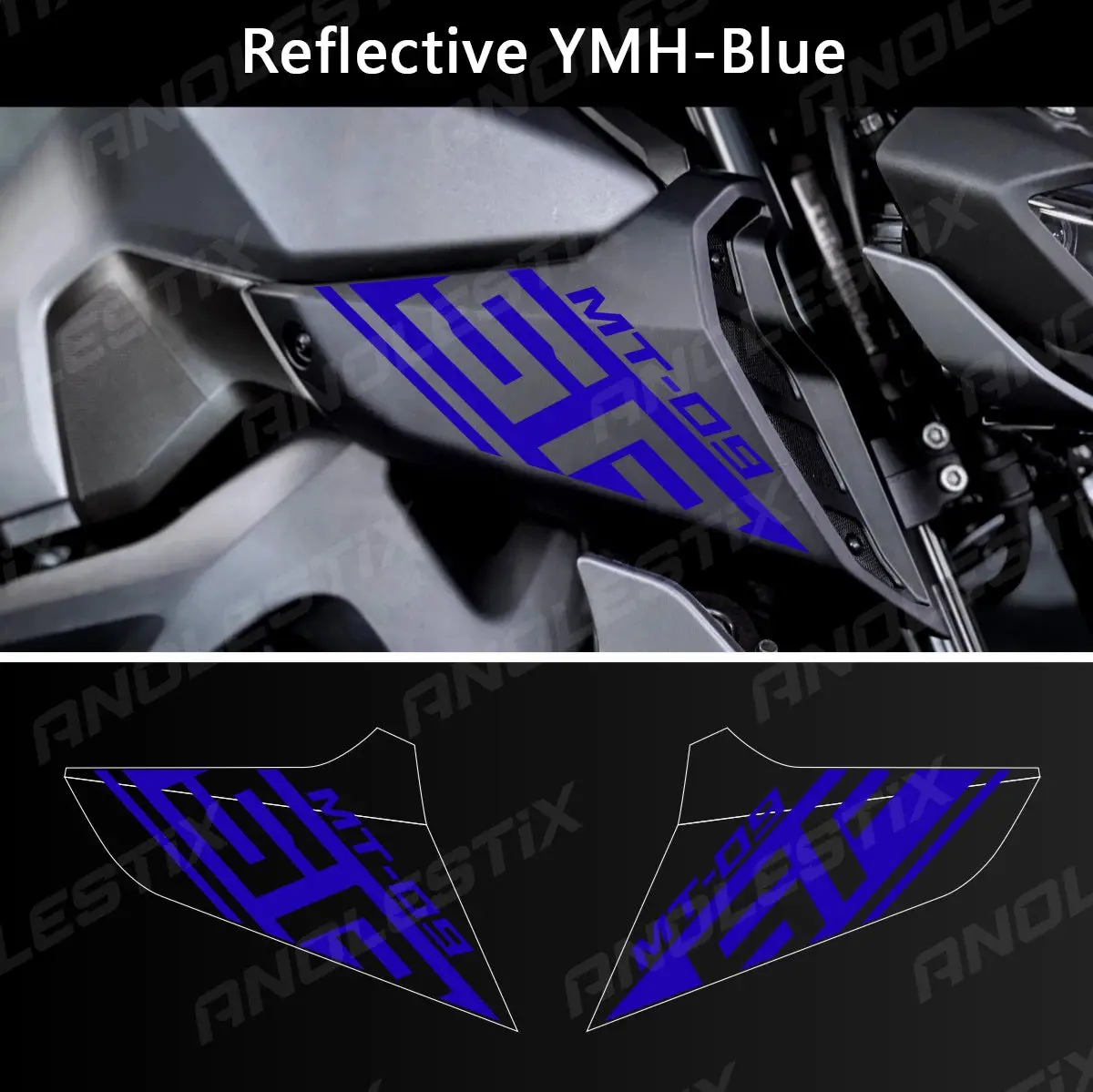Anolestix Reflective Motorcycle Logo Set Air Inlet Emblem Decals For Yamaha Mt09sp Mt-09Sp 2018 2019 2020 2020 4