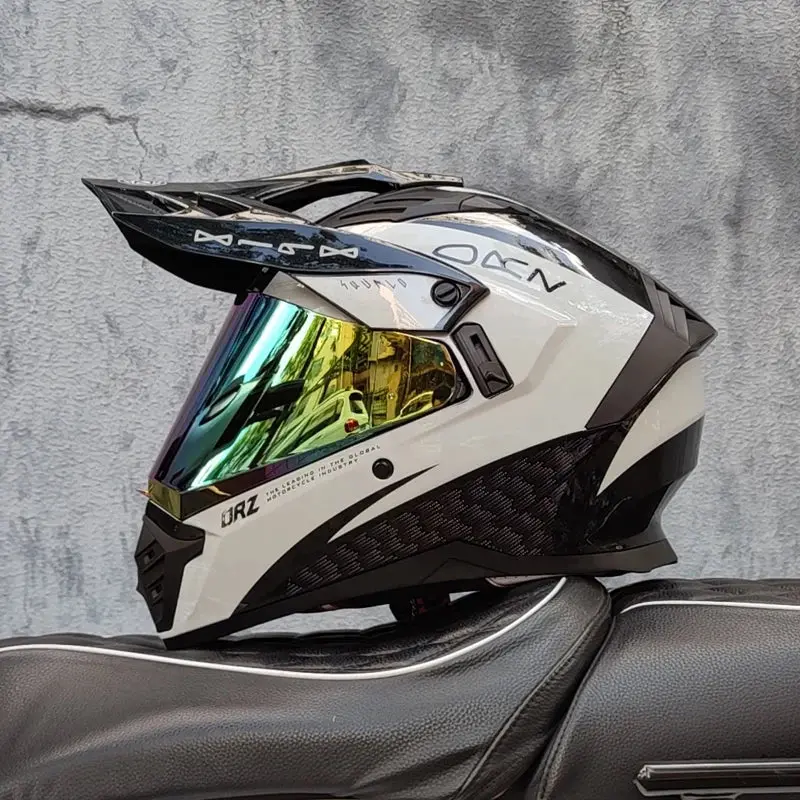 Orz Off-Road Atv Motorcycle Helmet Certified With Brown Lens, Full Face Casco Off-Road Motorcycle Anti Glare 8