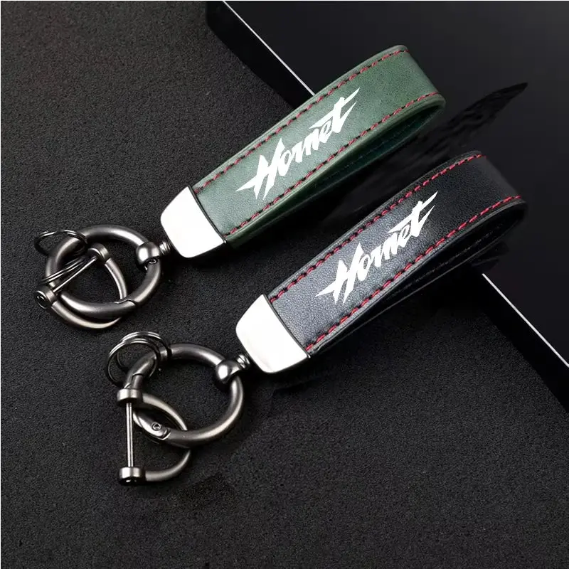 1Pcs Motorcycle Metal Pu Leather Motorcycle Keychain Ring Accessories For Honda Cb250 Hornet  Cb750 Cb600f Cb 750 Accessories 1