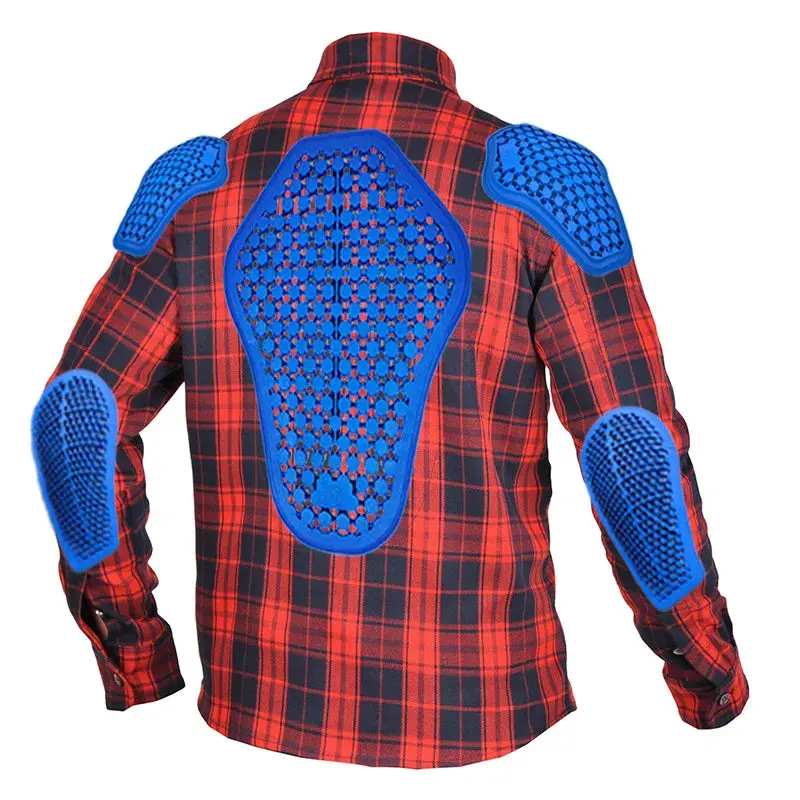 Volero Motorcycle Jacket Men Casual Retro Four Season Motorcycle Checkered Shirt Riding Suit Anti Fall Submachine Jacket 8