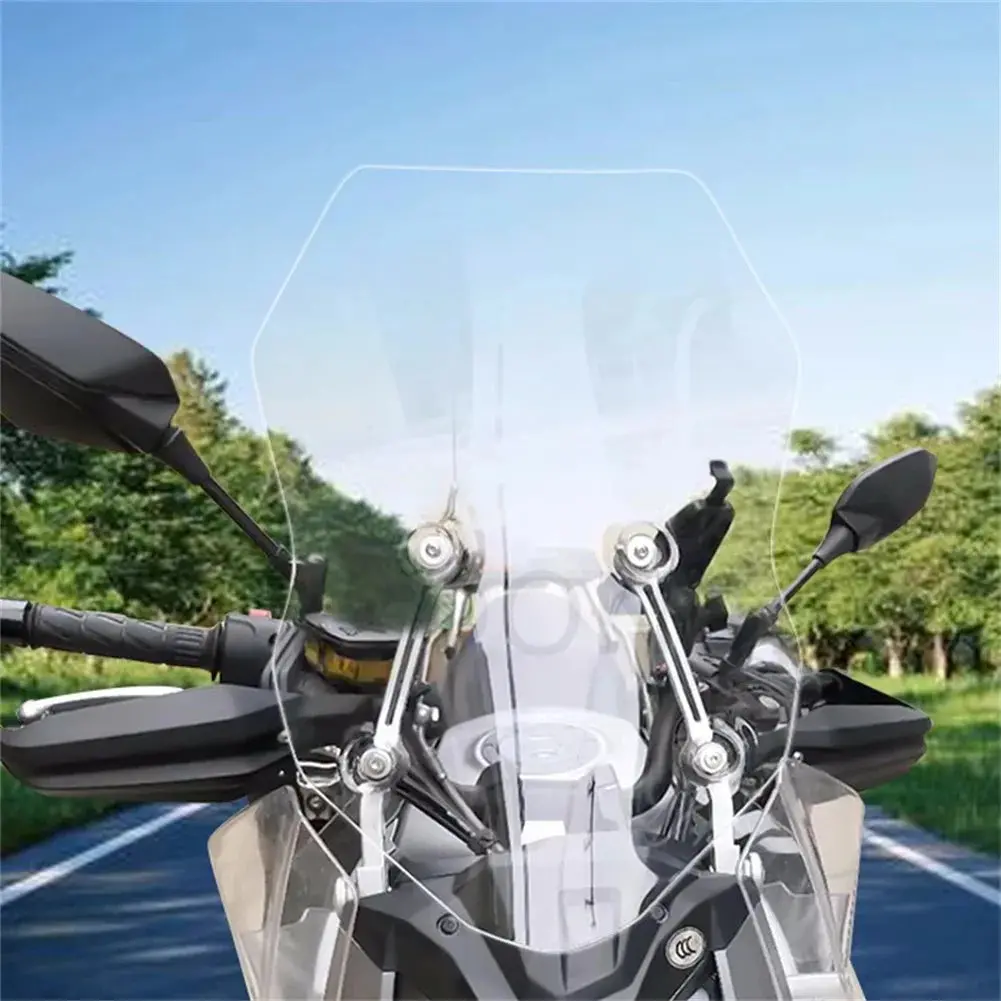 54Cm/59Cm/64Cm Height Motorcycle Accessories Windshield Hd Transparent Heighten For Cfmoto 650Mt Cf650-3 Grey/Transparent 1