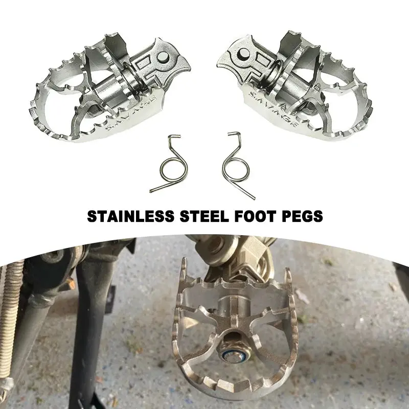 R1200gs R1250gs Stainless Steel Foot Pegs Footrest Footpegs Foot Rest For Bmw R 1200Gs R1250 Gs Adventure 2014-2023 2021 2022 1