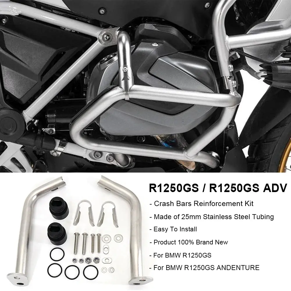 For Bmw R1250gs R 1250 Gs Adv Adventure Gsa 2019-2023 Motorcycle Engine Crash Bar Bumper Frame Protection Reinforcements Bar Kit 1