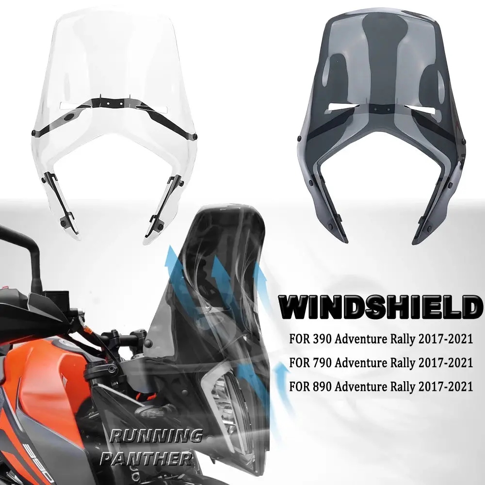 For 390 790 890 Adv Adventure Rally 2017-2021 2020 Motorcycle Rally Windshield Wind Deflector Windscreen Visor Viser Compatible 1