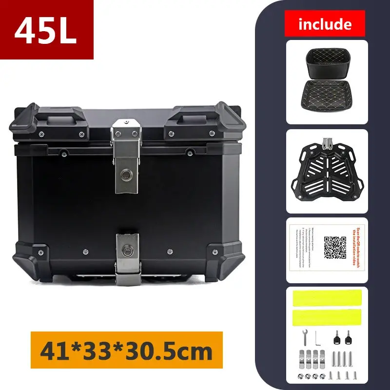 45L 55L 65L 80L 100L Aluminum Motorcycle Box Moto Top Case Rear Storage Luggage Trunk For Bmw R1200gs Lc R1250gs F800gs 22
