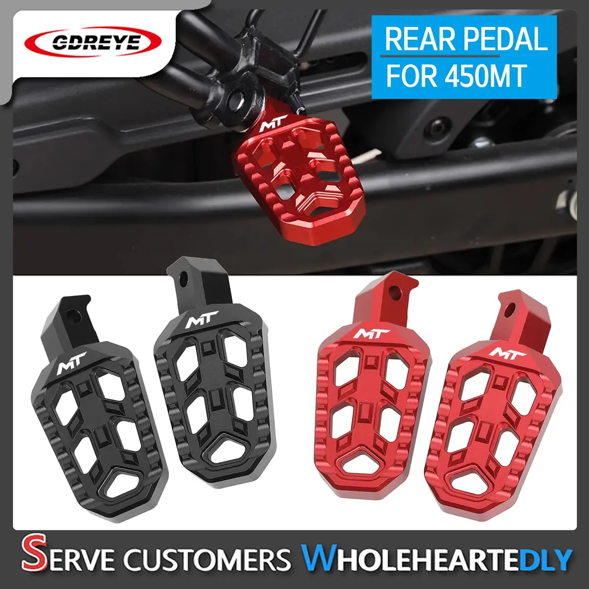 For Cfmoto 450Mt 450 Mt 2024 Motorcycle Cnc Aluminium Rear Footrest Expandable Teeth Pedal Kit Foot Pegs Pedal 1