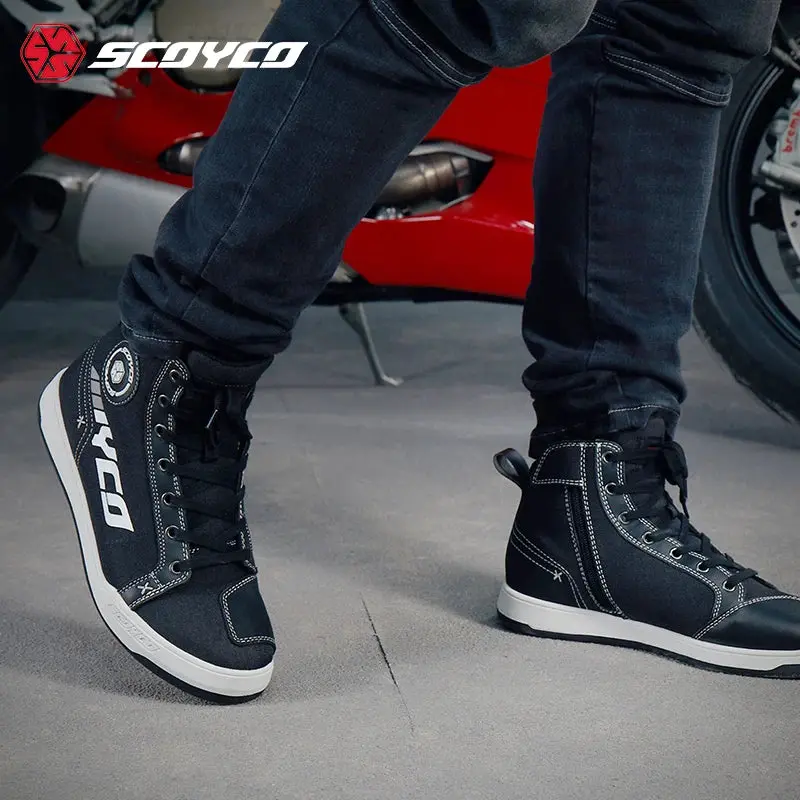 Motorcycle Riding Shoes Casual Commuter Boots Protective Fall Resistant Wear Boots Four Seasons Men's Riding Shoes 1