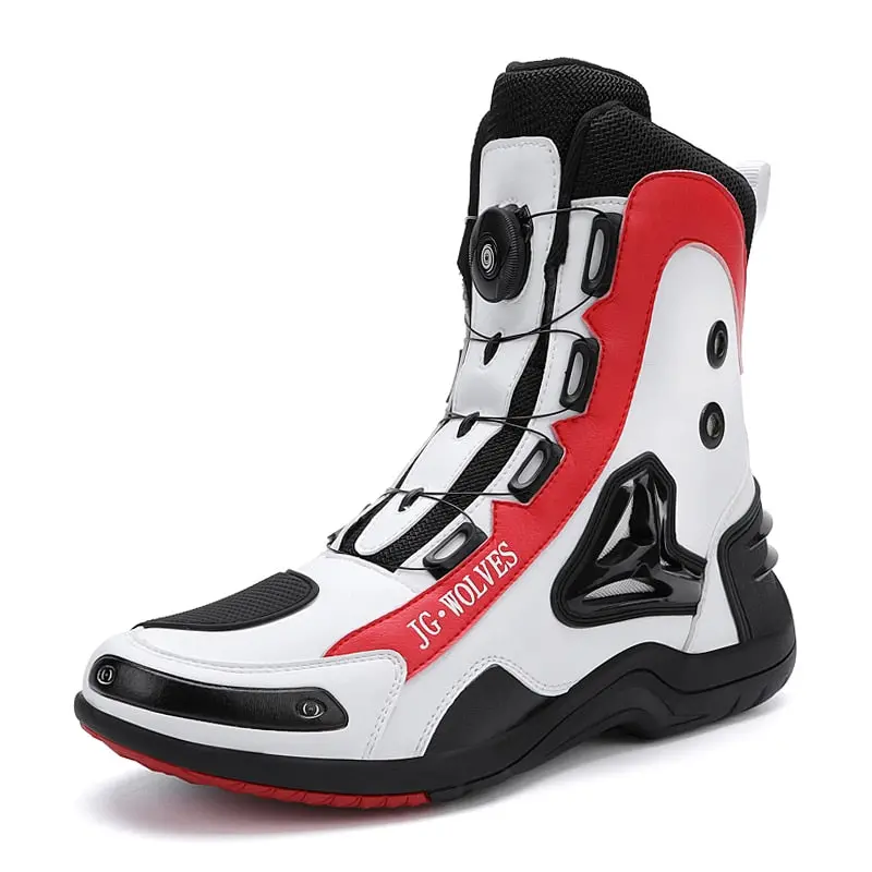 Professional Men Motorcycle Boots Microfiber Leather Waterproof Quick Lacing Big Size 46 47 1