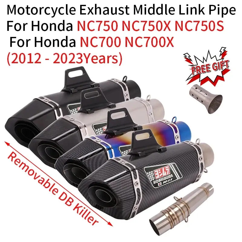 For Honda Nc700 Nc700x Nc750 Nc750x Nc750s 2012 - 2023 Motorcycle Yoshimura Exhaust Muffler Mid Link Pipe Carbon Db Killer 1