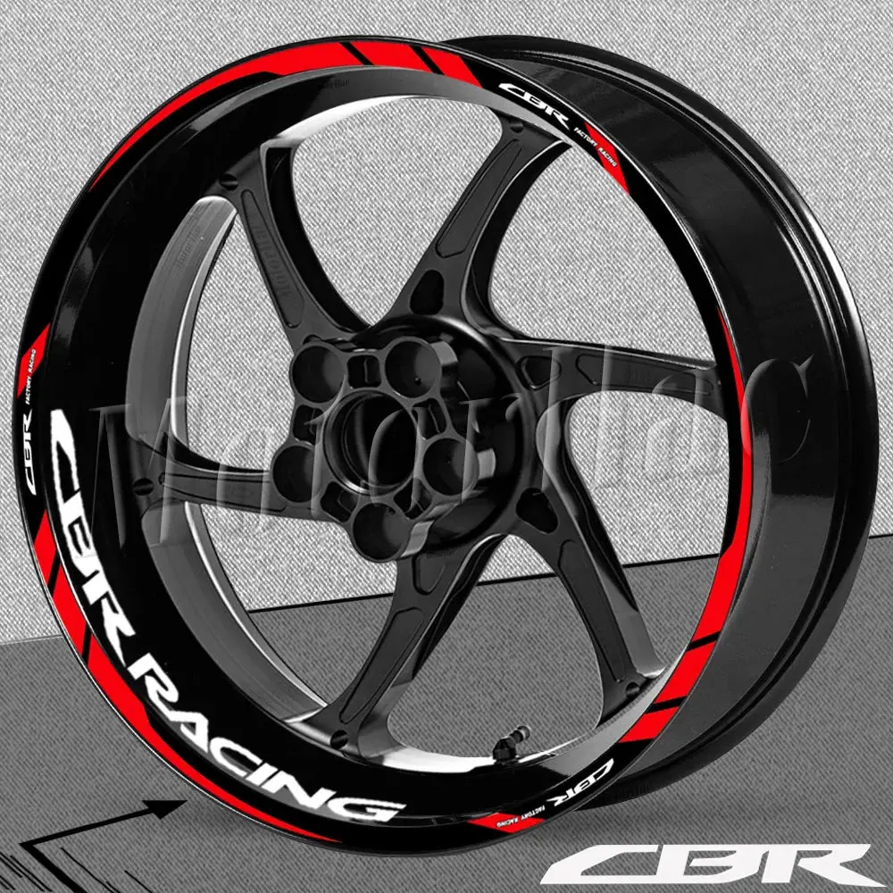 For Honda Cbr 400 600Rr 650R 1000Rr 250R 500R Cb650f Motorcycle Wheel Rim Sticker Decal Reflective Stripe Tape Accessories 1
