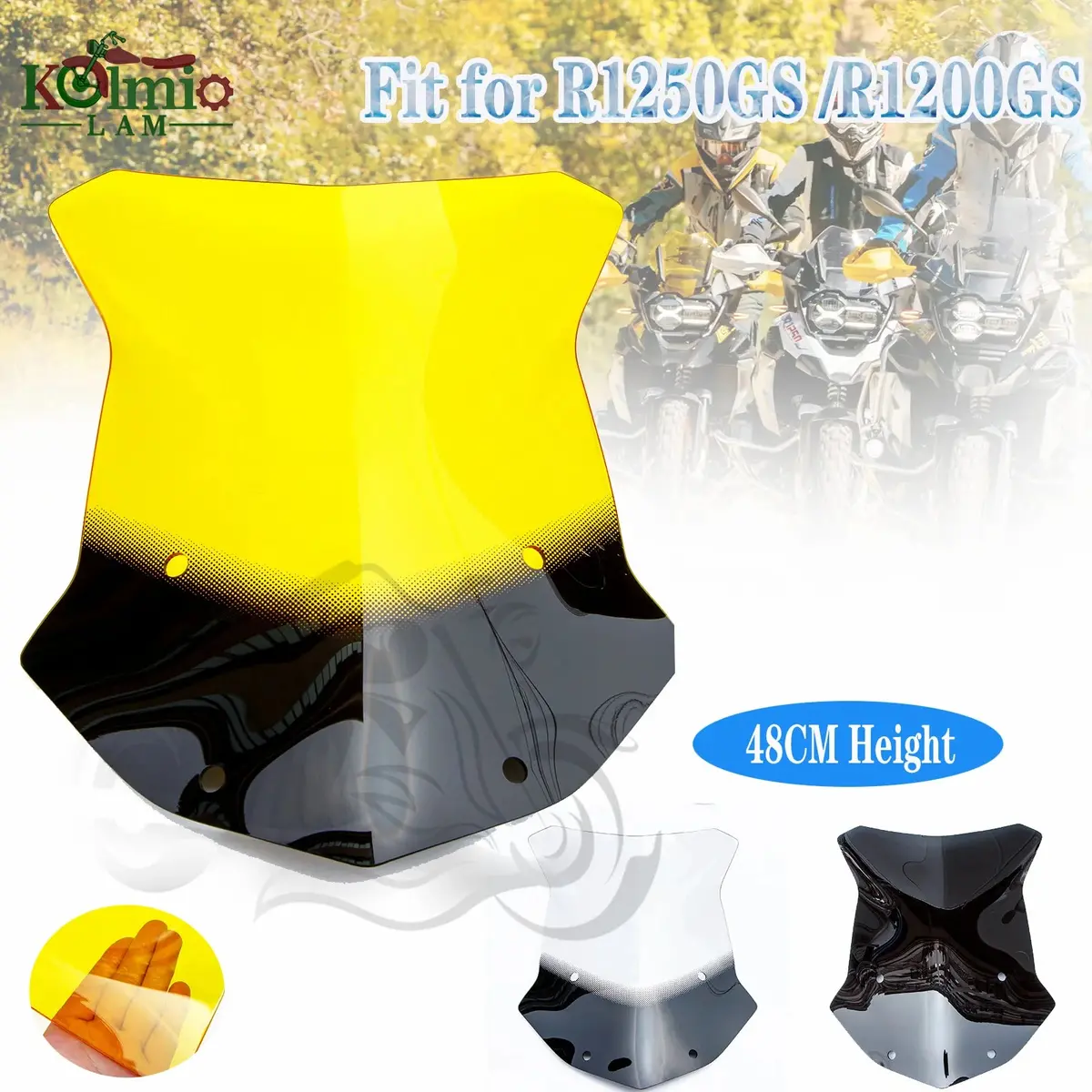 Fit For 2013 - 2022 R1200gs R1250gs Adventure Motorcycle 48Cm Windscreen Windshield R 1200Gs R 1250 Gs Lc 2018 2019 2020 2021 1
