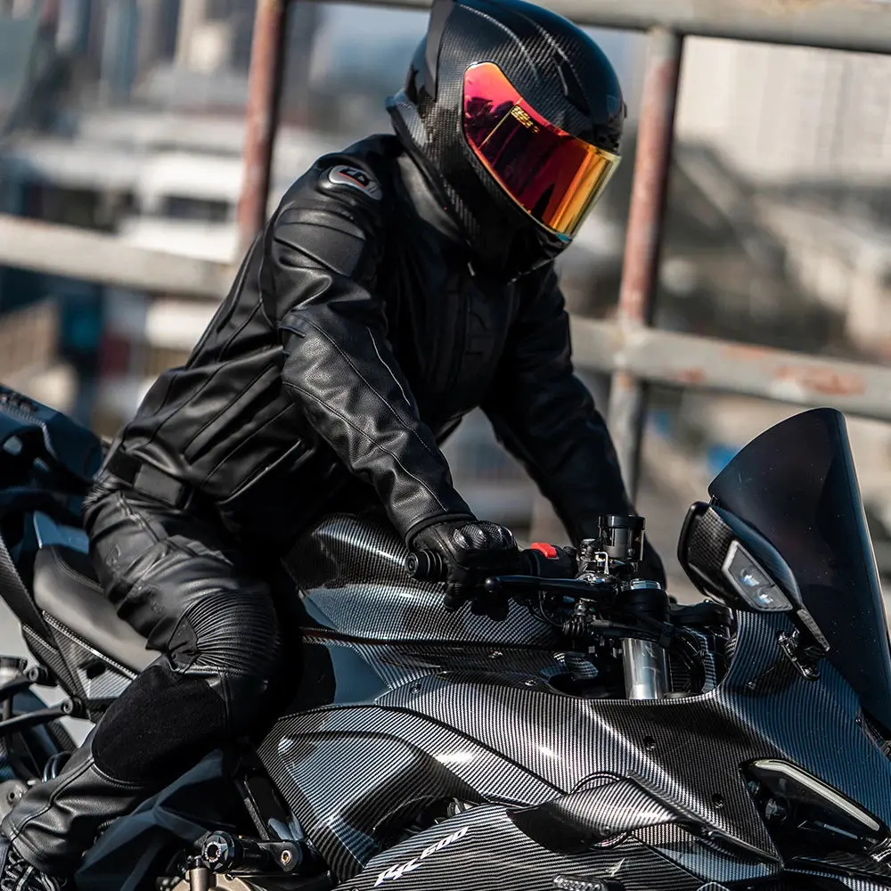 Leather Motorcycle Jacket Men's Chaqueta Moto Waterproof Moto Suit Motorbike Riding Jacket Motocross Jacket Motorcycle Clothing 6