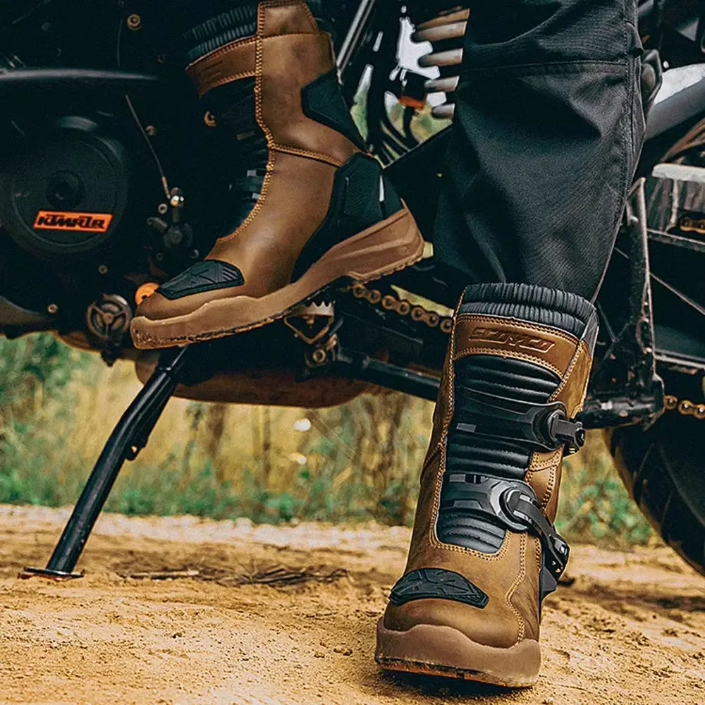 Waterproof Motorbike Boots Anti-Slip Motorcycle Boots Wear-Resistant Biker Protection Equipment Anti-Fall Motocross Boot 5