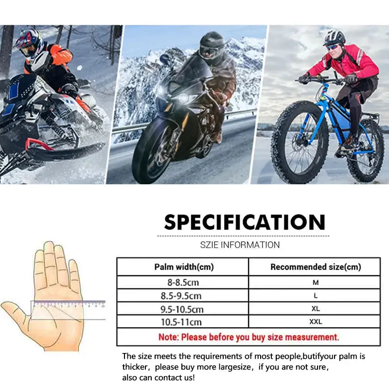 Motorcycle Gloves Windproof Waterproof Guantes Moto Men Motorbike Riding Gloves Touch Screen Moto Motocross Gloves Winter 6