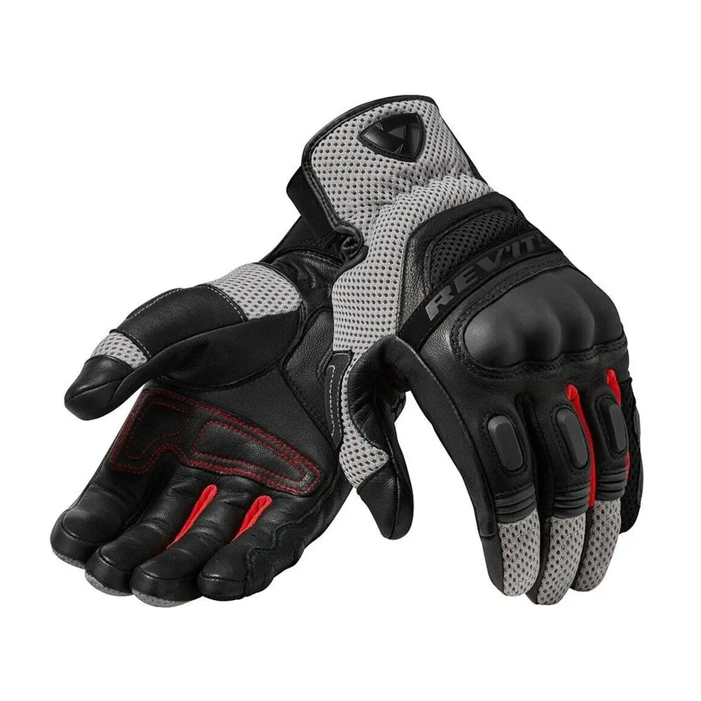Revit Dirt 3 Mens Leather Gloves Black Motorbike Gants Moto Gp Off Road Racing Guantes For Men Touring Black Grey 3