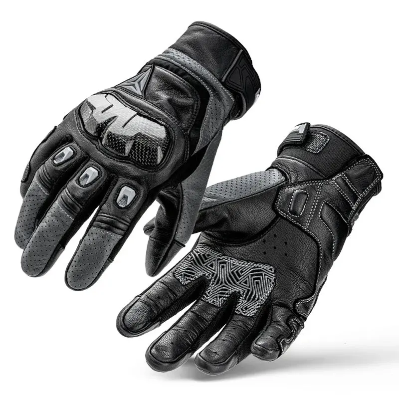 Premium Leather Motorcycle Gloves with Carbon Fiber Knuckle Protection – All-Season Riding Gloves for Street, Off-Road, and Commuting - Image 16
