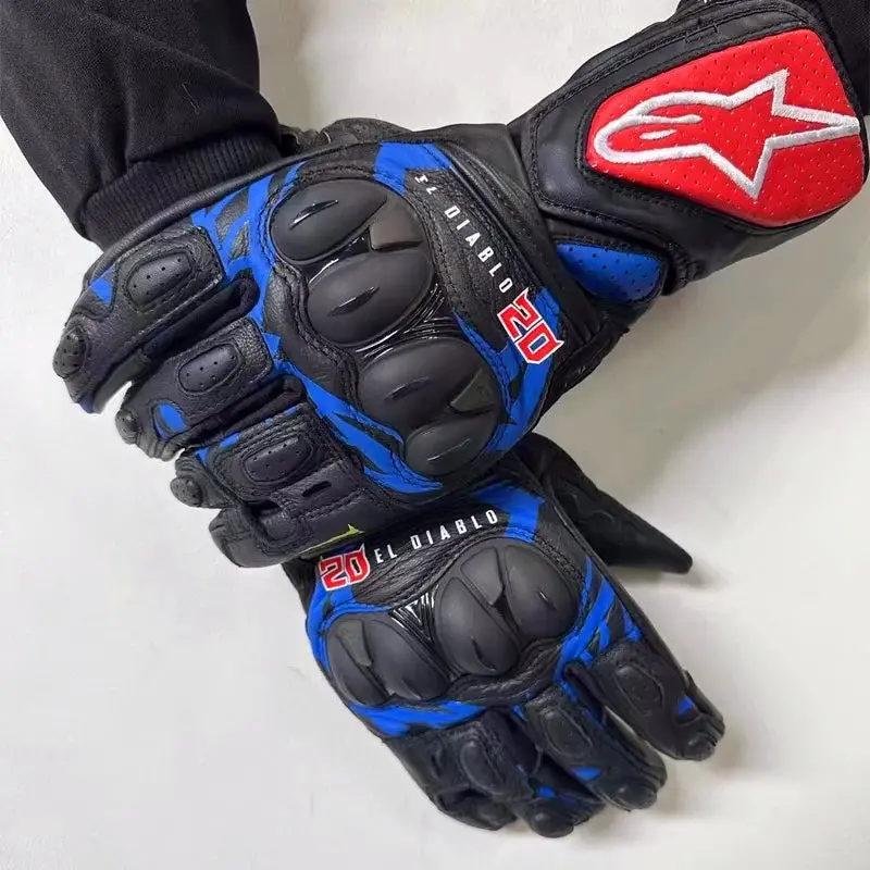 A Star Sp-8V3 Motorcycle Fq20 Riding Gloves Four Seasons Long Anti-Fall Leather Motorcycle Gloves 7