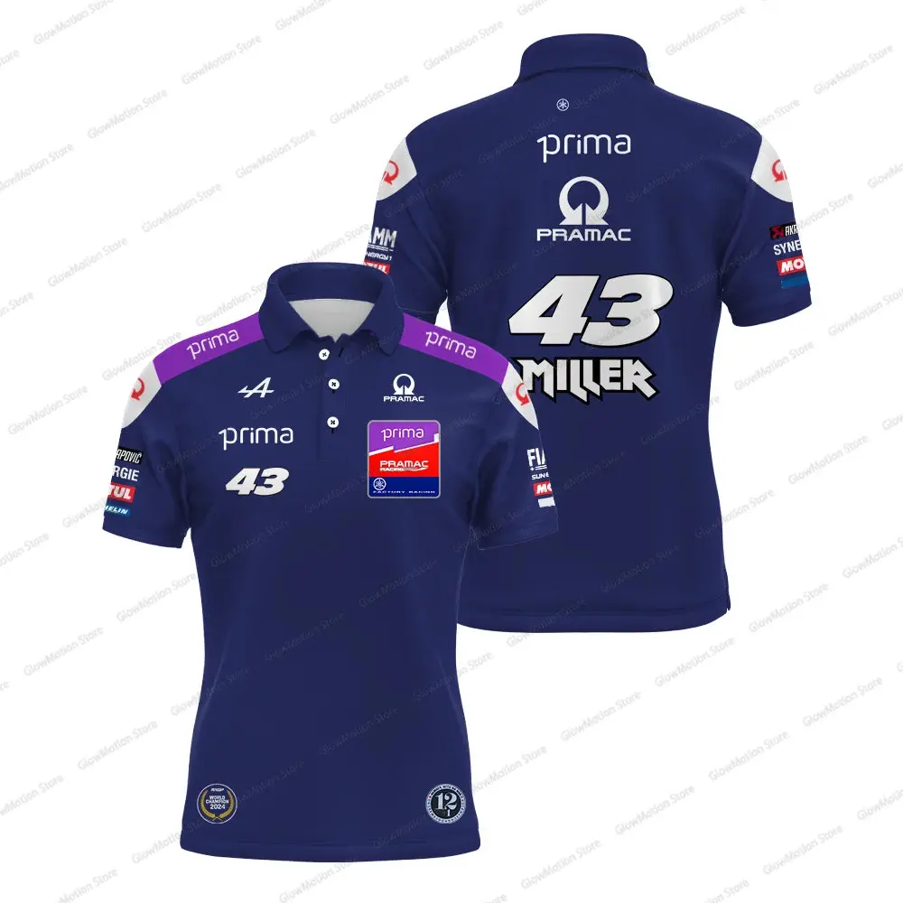 Jack Miller 43 Pramac Racing Polo Shirt For Men 2025 Outdoor Sport Quick Dry Moto T-Shirt Miguel Oliveira 88 Plus Size Team Polo 1