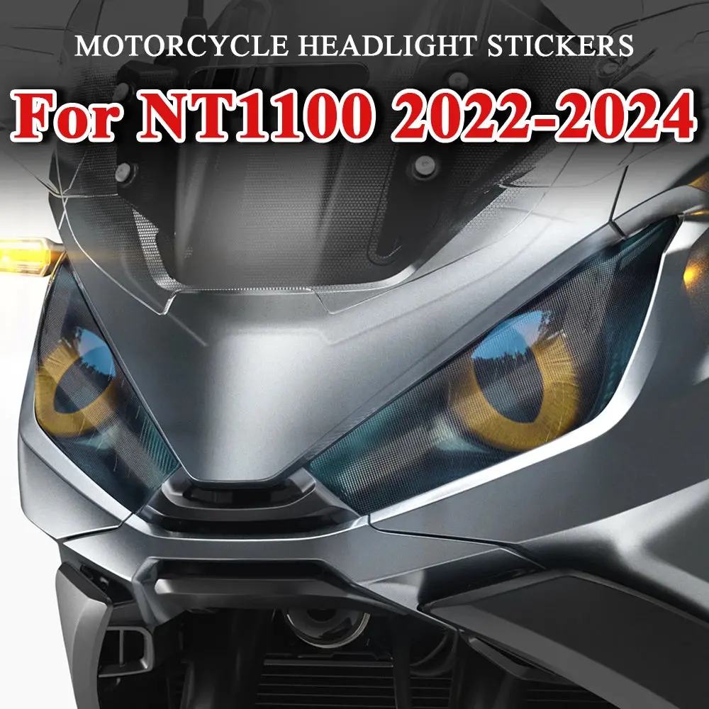 Fashion Motorcycle Headlight Decal Decoration Head Light Stickers Protection For Honda Nt1100 Nt 1100 2022 2023 2024 Accessories 1