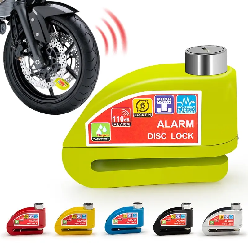 Motorcycle Bicycle Lock Alarm Safety Protection Padlock Disc Aluminum Alloy Anti-Theft Reminder Rope Lock Bag Motorcycle Accesso 1