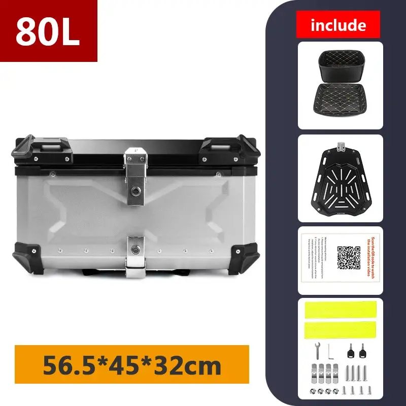 45L 55L 65L 80L 100L Aluminum Motorcycle Box Moto Top Case Rear Storage Luggage Trunk For Bmw R1200gs Lc R1250gs F800gs 13