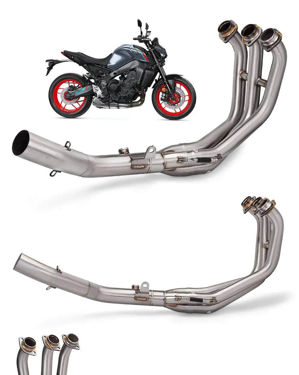 Motorcycle Full Exhaust System For Yamaha Mt-09 Mt09 Exhaust Front Line Pipe Sports Motorcycle Leaks Atv Muffler 2021-2023 3