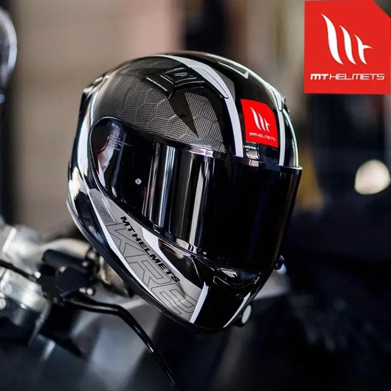 Mt Kre Snake Carbon Fibre Motorcycle Helmet Ece2206 Dot Racing Helmet Sport Bike Casco Mt 1400G Track Helmets For Honda400r Cbr 1